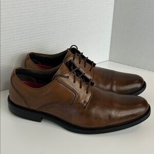 Chaps Brown Leather Plain Toe Derby Dress Shoes Men’s 10.5M comfort